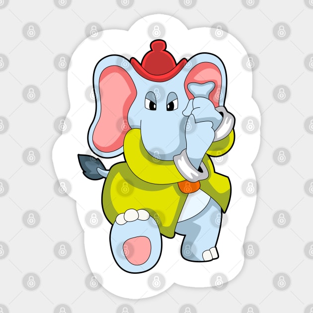 Elephant as Firefighter with Proboscis Sticker by Markus Schnabel